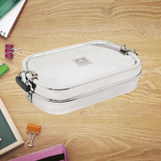 Stainless Steel Square Lunch Box/Tiffin with Locking Clips – Storage Container