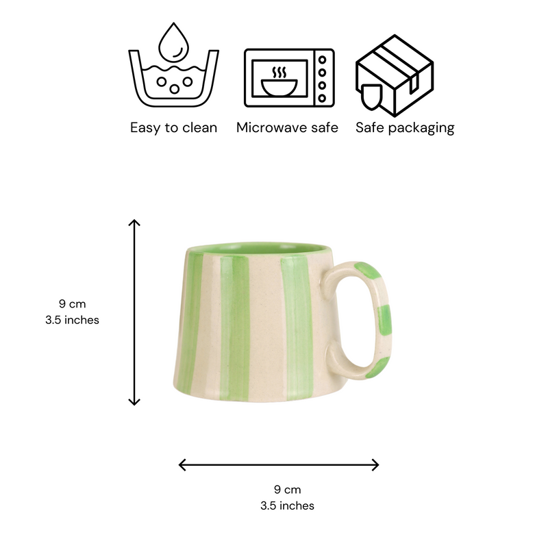 Nurture India Gorgeous Green Ceramic Coffee Cup 7-oz