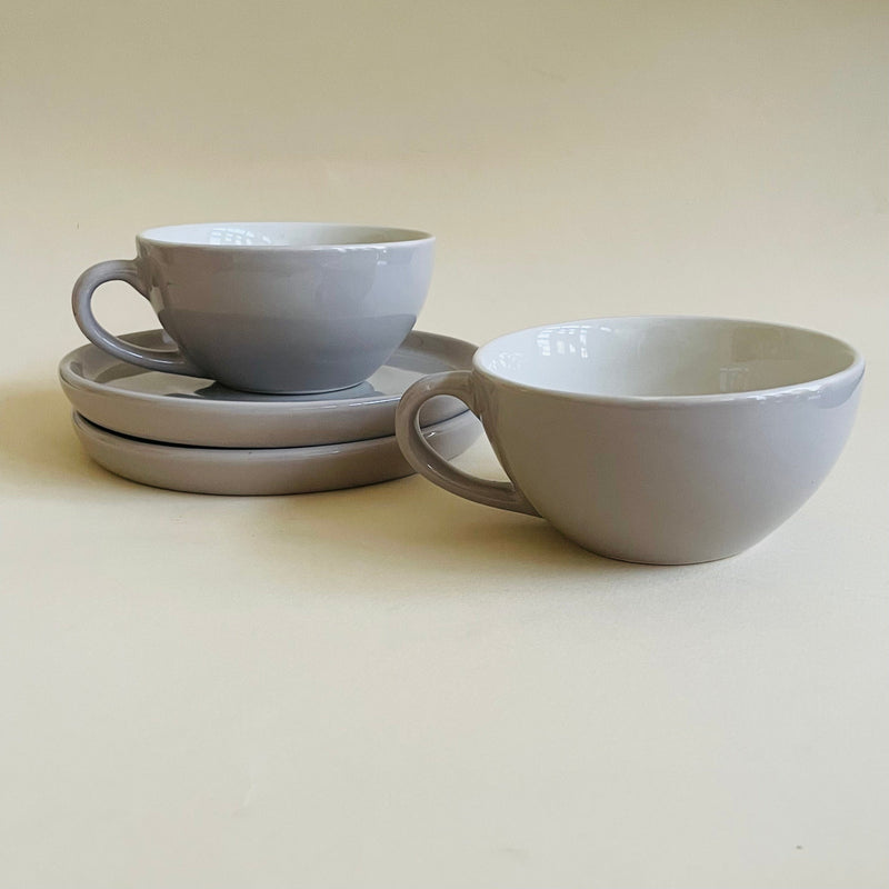 The Grey Cappucino Cup Saucer Set