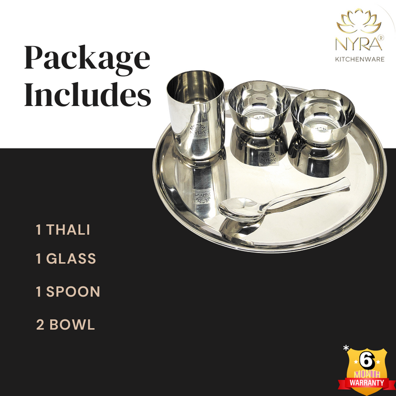 Stainless Steel Premium Thali/Dinner Set of 5-pcs