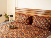local-kala-kesar-kalamkari-flat-fitted-bedsheet-90x108-inches