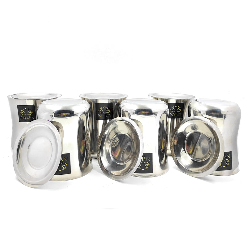 Stainless Steel Lazer Print Glass With Lid – Drinking Glass