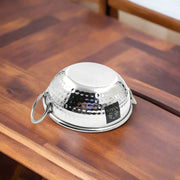 Stainless Steel Hammered Finish Kadhai with Handles – Cooking Kadhai