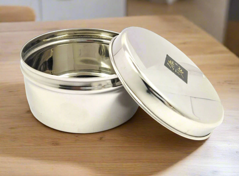 Stainless-Steel Box Round Storage Container (Gol Dibbi/Dabba) – Storage Container