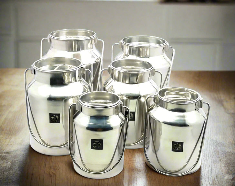 Premium Stainless Steel Milk & Oil Container with Lid  – Storage Container