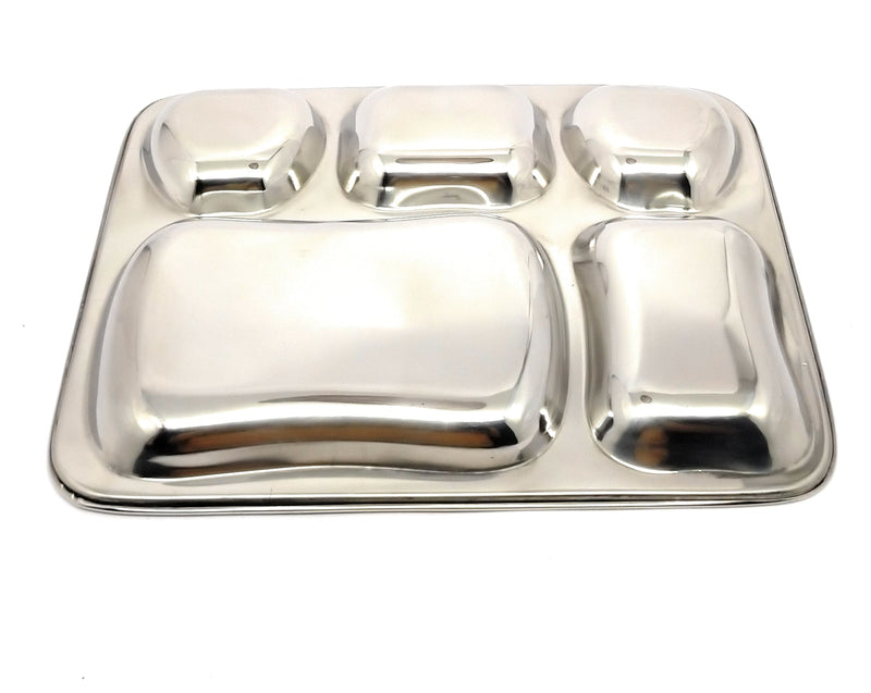 Stainless-Steel Apple shaped 5 in 1 divided compartment Bhojan Thali – Kitchen Utensil