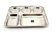 Stainless-Steel Round shaped 5 in 1 divided compartment Bhojan Thali – Kitchen Utensil