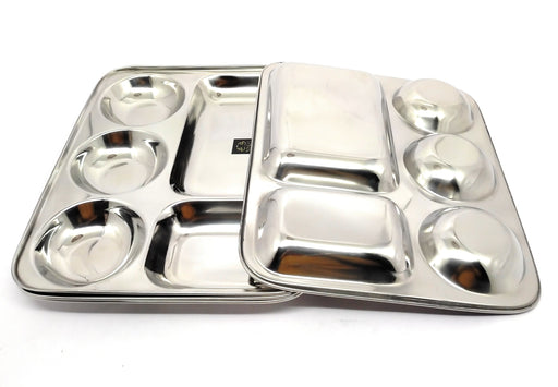 Stainless-Steel Round shaped 5 in 1 divided compartment Bhojan Thali – Kitchen Utensil