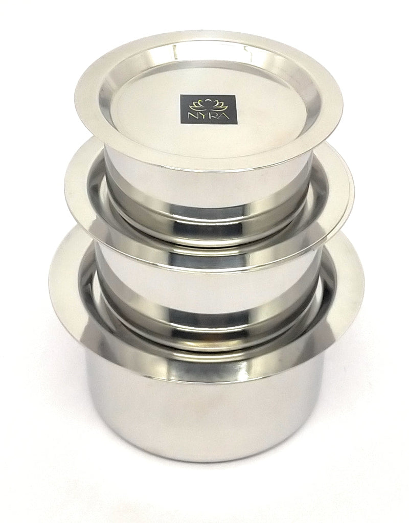 Stainless Steel Induction Bottom Bhagona Set