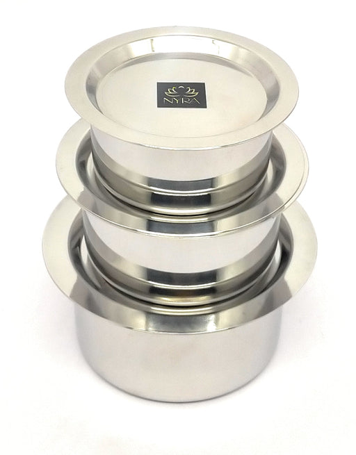 Stainless Steel Induction Bottom Bhagona Set