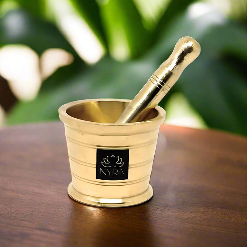 Pure Brass Mortar & Pestle – Kitchen Utensil