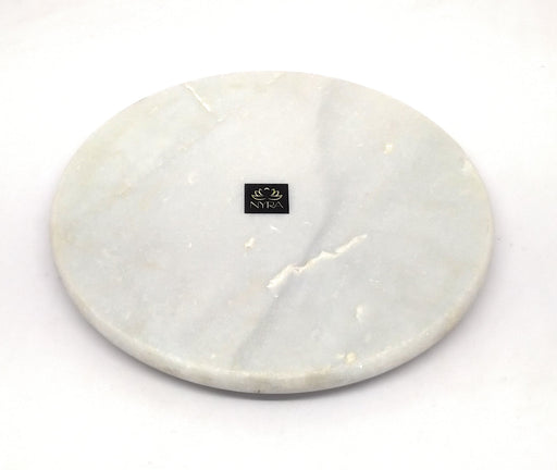White Marble Chakla with Wooden Belan – Kitchen Utensil