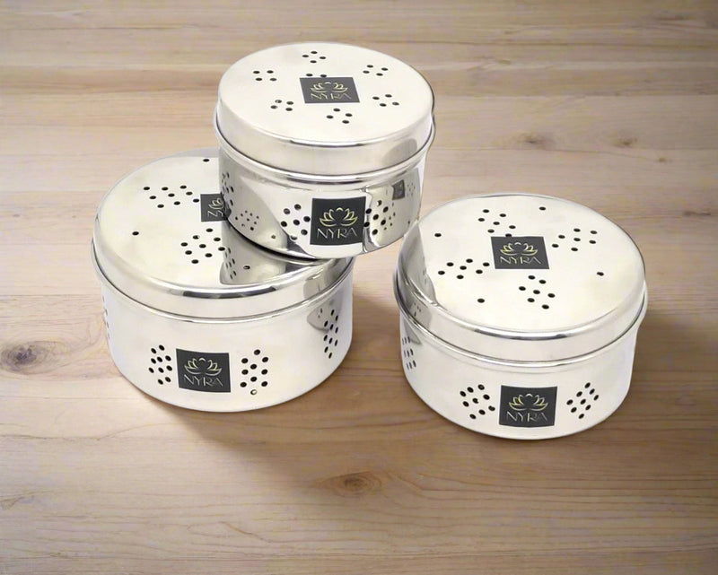 Stainless Steel Coriander Storage Box with Air Ventilation Holes – Storage Container