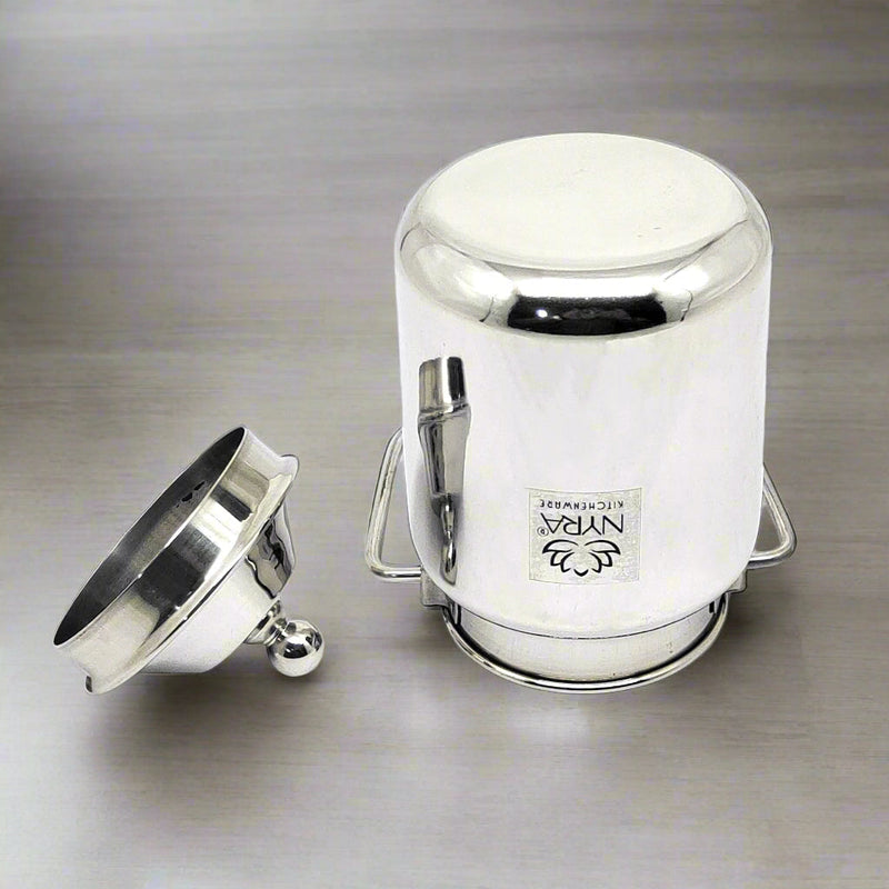 Stainless Steel Barni Milk Pot/Dolchi with Lid – Kitchen Utensil