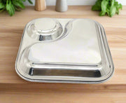 Stainless Steel 2-in-1 Snack Plate – Kitchen Utensil