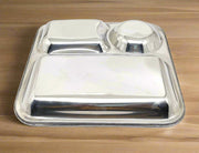 Stainless Steel 3-Compartment Dinner Plate – Kitchen Utensil
