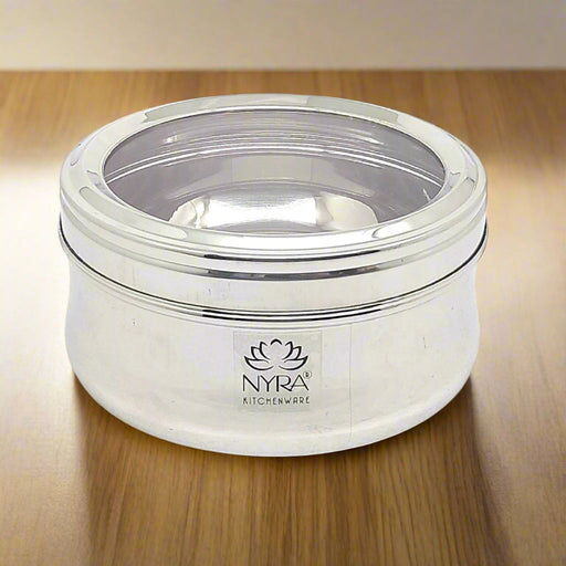Stainless Steel Belly Box with Transparent Lid – Storage Container