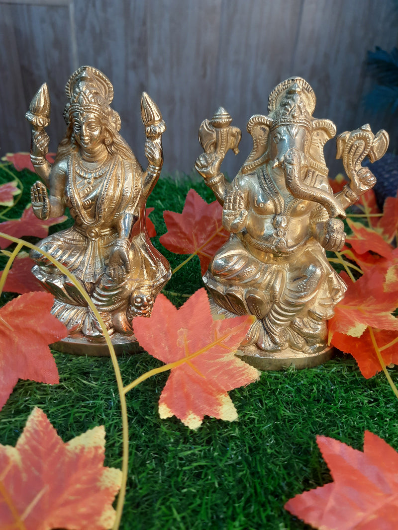 Brass Laxmi Ganesha Idol – Kitchen Utensil