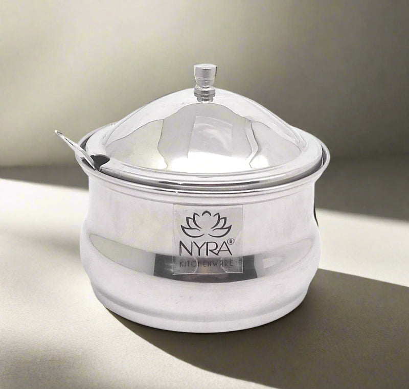 Stainless Steel Ghee Pot With Spoon – Cooking Spoon