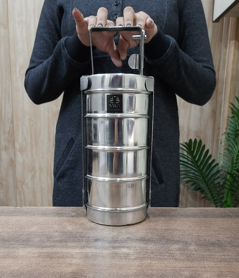Stainless Steel 4-Tier Tiffin Box – Storage Container