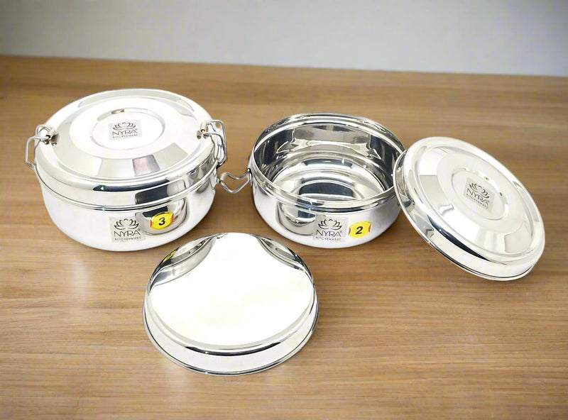 Stainless Steel Round Lunch Box - Stylish, – Storage Container