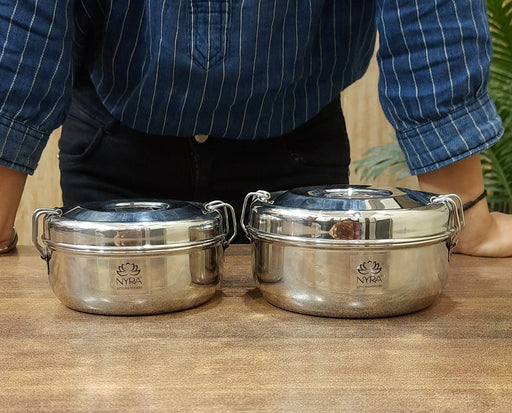 Stainless Steel Round Lunch Box - Stylish, – Storage Container