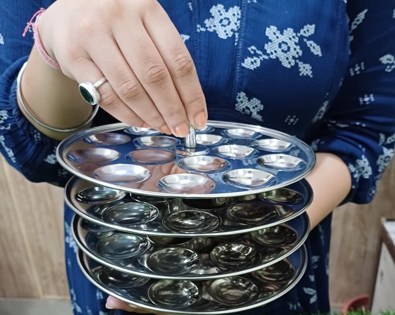 Stainless Steel Mini Idli Stand (15 Idli per Plate) – Idli Steamer