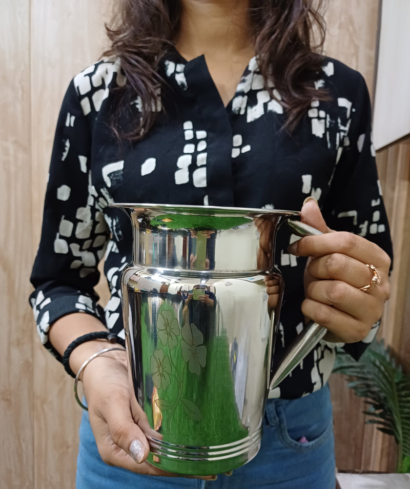 Stainless Steel Floral Lazer Jug – Kitchen Utensil