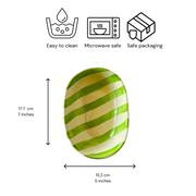 Nurture India Green Stripe Ceramic Bowl