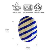 Nurture India Blue Stripe Ceramic Bowl