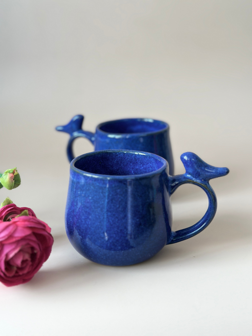 Nurture India Indigo Little Birdie Glazed Beverage Cup 7-oz