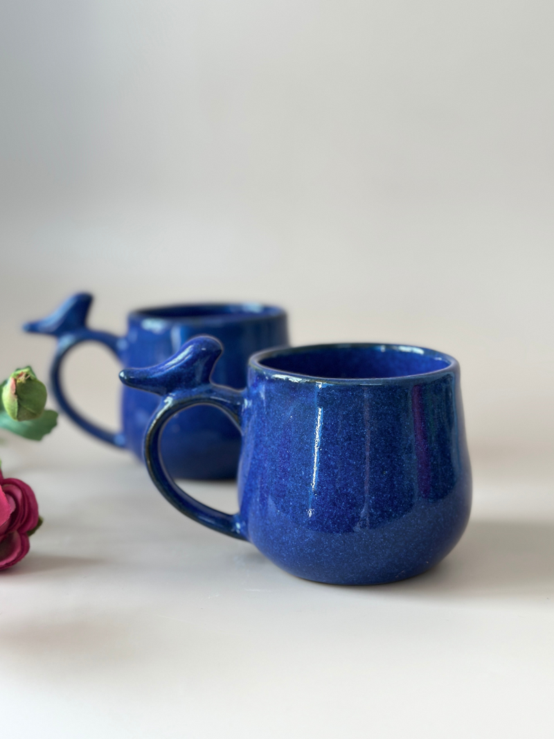 Nurture India Indigo Little Birdie Glazed Beverage Cup 7-oz