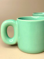 Nurture India Glossy Mint Green Cup Saucer 7-oz