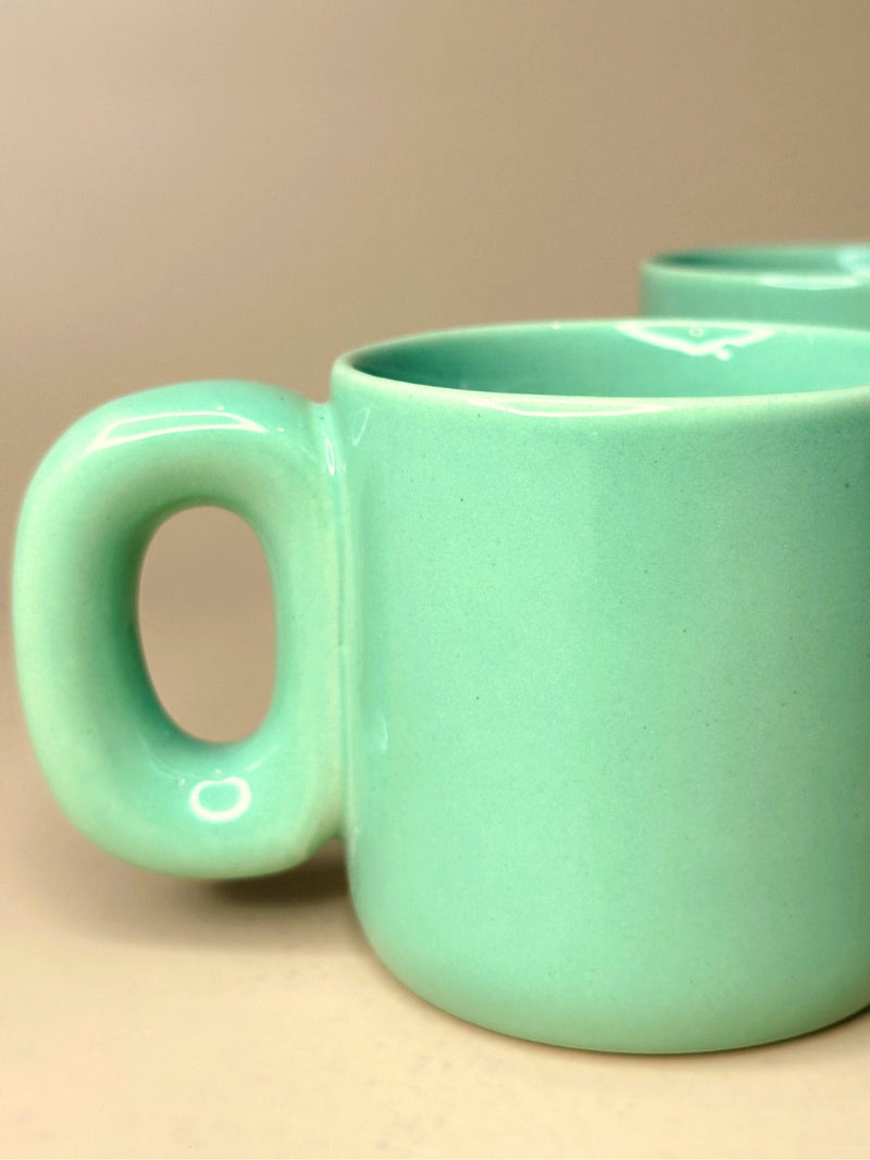 Nurture India Glossy Mint Green Cup Saucer 7-oz