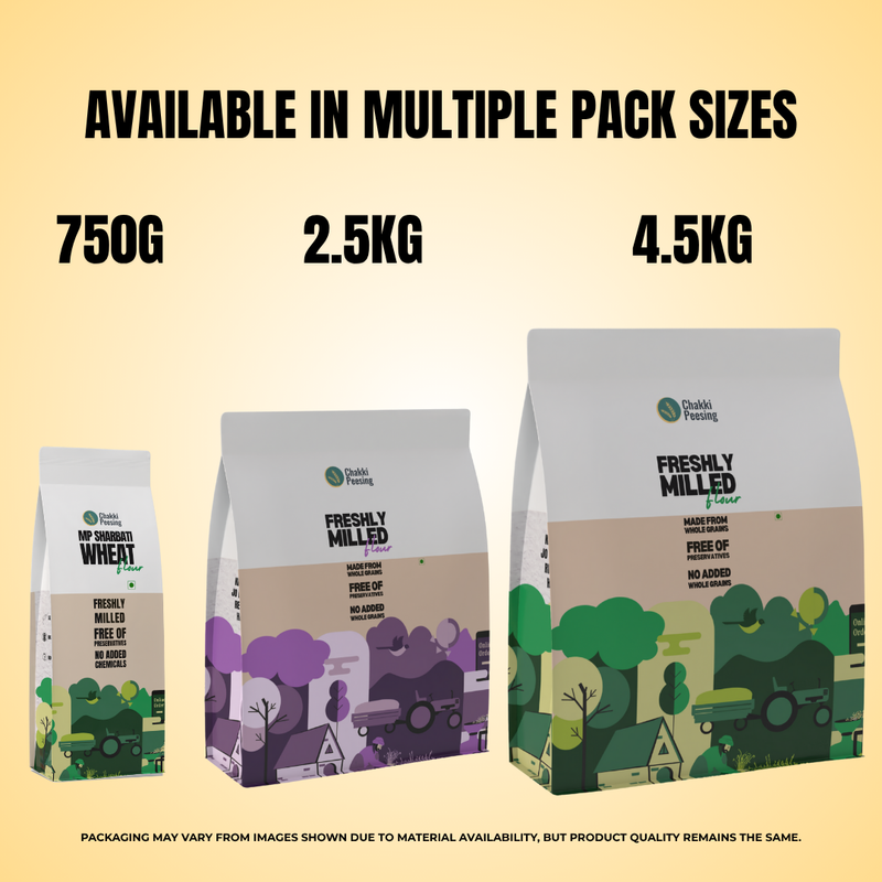 Chakki Peesing MP Sharbati Wheat Atta (Stone Ground Whole Wheat Flour)
