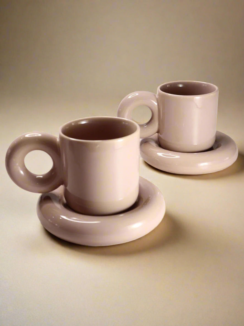 Nurture India Dusty Pink Cups Saucer 7-oz