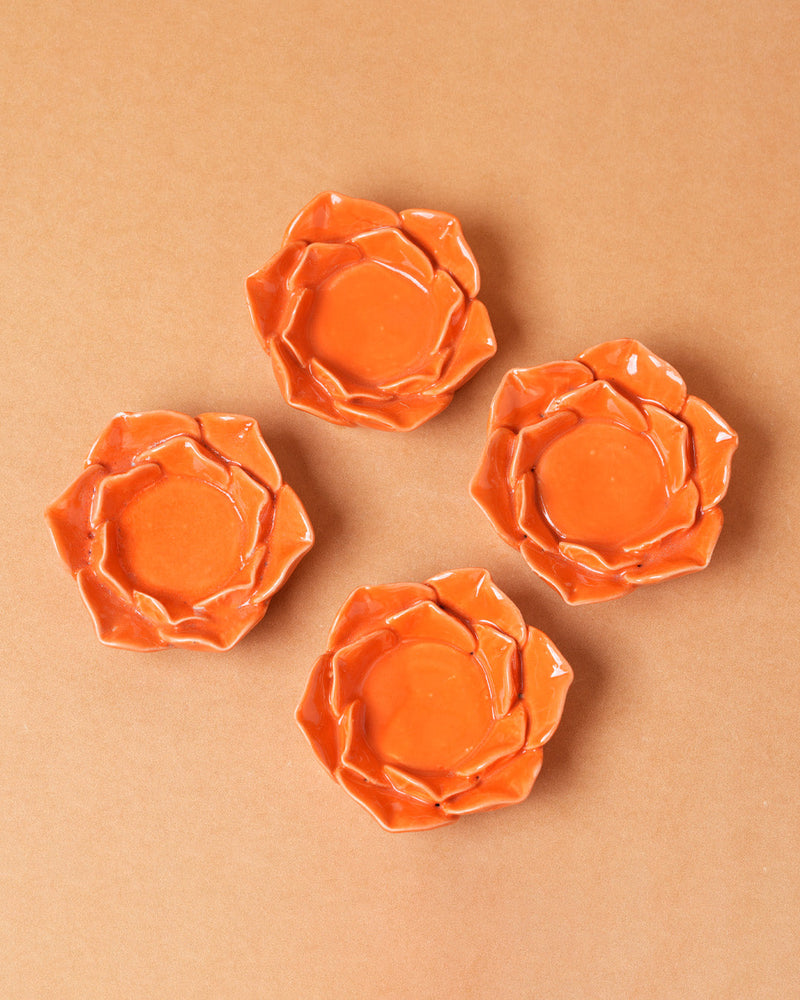 Nurture India Marigold Flower Tea Light Candle Holder