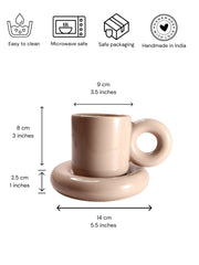 Nurture India Dusty Pink Cups Saucer 7-oz