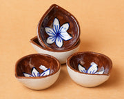 Nurture India Terracotta Bloom Ceramic Diya s 4-Piece Set