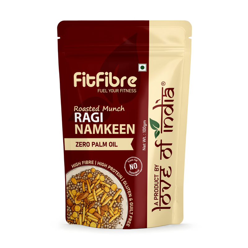 Love of India Roasted Munch Ragi Namkeen –  Crunchy Indian Snack Mix