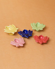 Nurture India Lotus Ceramic Diya s Small 5-Piece Set