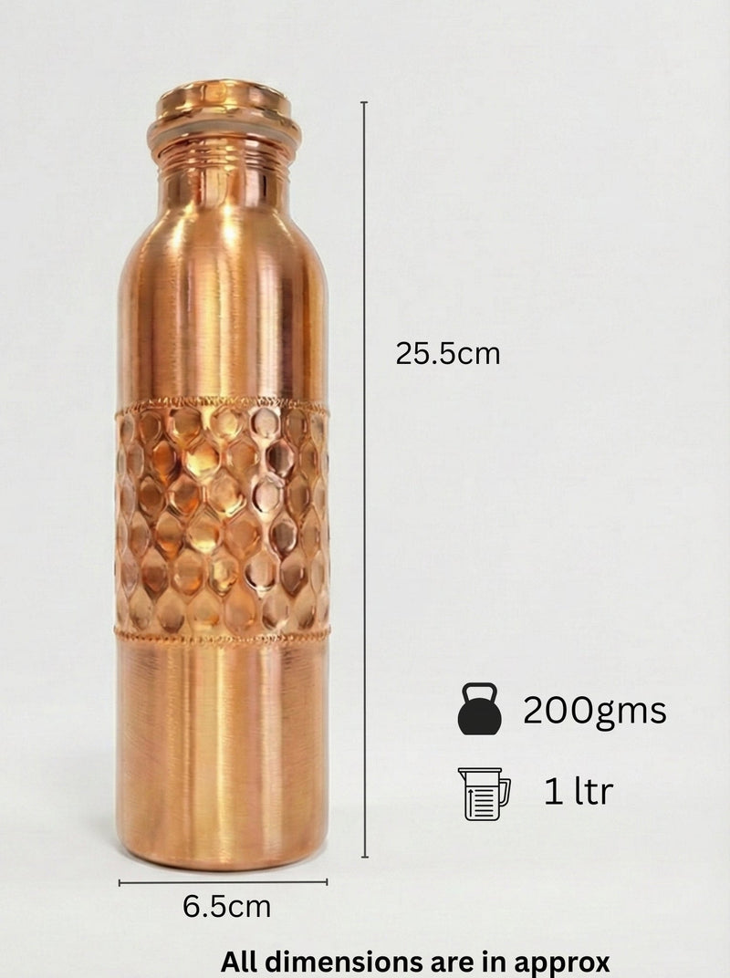 Pure Hammered Copper Water Bottle – Copper Water Bottle