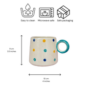 Nurture India Bright Playful Polka Dot Mug Large 15-oz