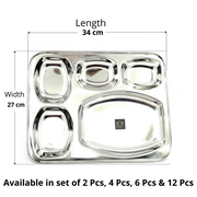 Stainless-Steel 5 in 1 Compartment Bhojan Thali – Kitchen Utensil