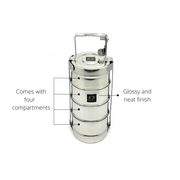 Stainless Steel 4-Tier Tiffin Box – Storage Container