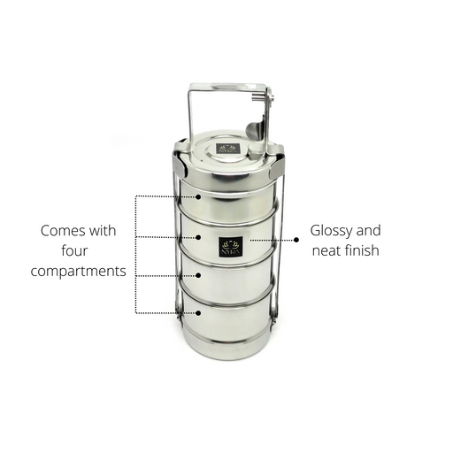 Stainless Steel 4-Tier Tiffin Box – Storage Container