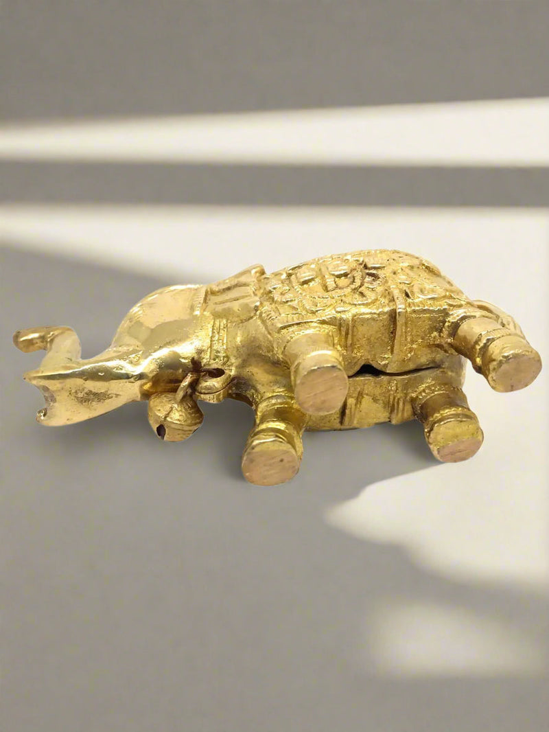 Handcrafted Pure Brass Elephant Figurine with Bell – Kitchenware