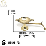 Pure Brass/Peetal Aarti Diya with Handle – Kitchen Utensil