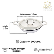 Triply Stainless Steel Kadai with Lid – Cooking Kadhai