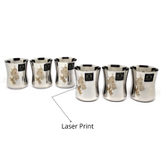Stainless Steel Glass/Tumbler with Laser Floral Design set of 6 & 12 – Drinking Tumbler